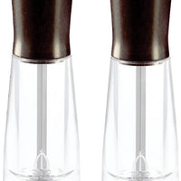 Tre Spade - 15 cm Dark Beech Wood & Acrylic Resin Base Pepper Mill, Pack of 2 - 43670