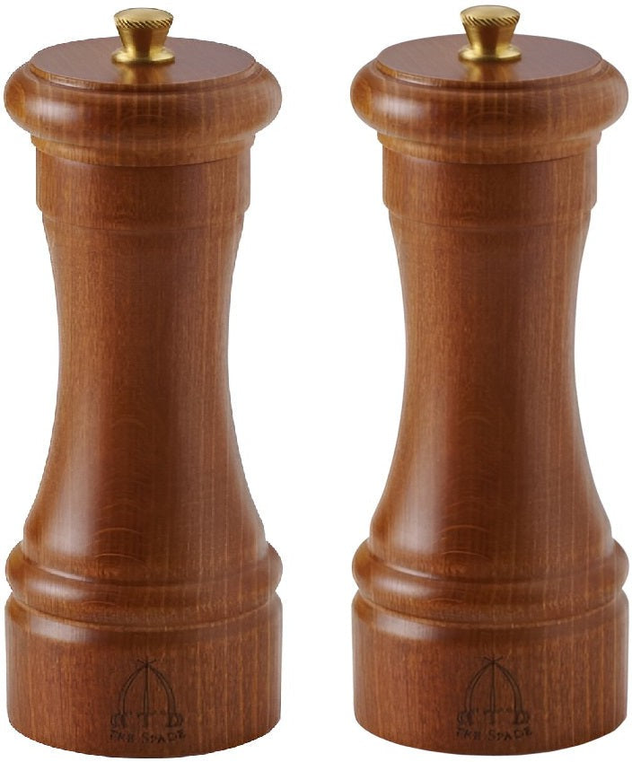 Tre Spade - 15 cm Dark Italian Beech Wood Pepper Mill, Pack of 3 - 43666