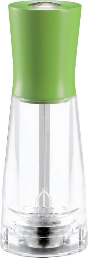 Tre Spade - 15 cm Green Beech Wood & Acrylic Resin Base Salt Mill, Pack of 2 - 43699
