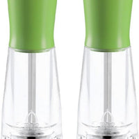 Tre Spade - 15 cm Green Beech Wood & Acrylic Resin Base Salt Mill, Pack of 2 - 43699