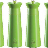 Tre Spade - 15 cm Green Beech Wood Pepper Mill, Pack of 4 - 43688