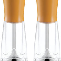 Tre Spade - 15 cm Orange Beech Wood & Acrylic Resin Base Pepper Mill, Pack of 2 - 43672
