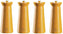 Tre Spade - 15 cm Orange Beech Wood Pepper Mill, Pack of 3 - 43689