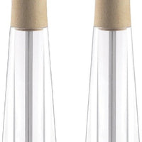 Tre Spade - 26 cm Light Beech Wood & Acrylic Resin Base Salt Mill, Pack of 2 - 43701