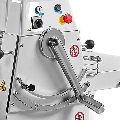 Trento - 11 Lb Stainless Steel Dough Sheeter Countertop Model with 28″ Table - 49115