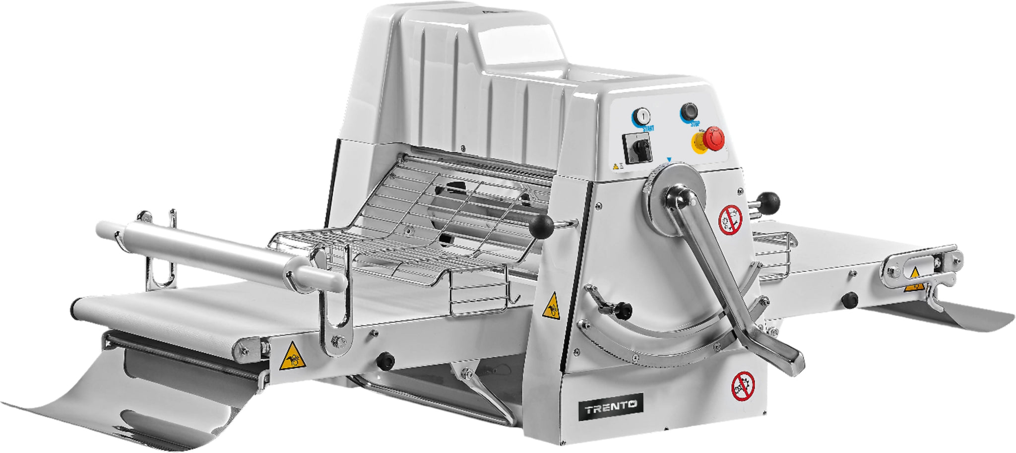 Trento - 11 Lb Stainless Steel Dough Sheeter Countertop Model with 28″ Table - 49115