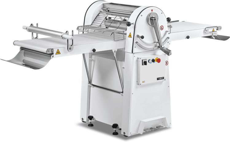 Trento - 11 Lb Stainless Steel Dough Sheeter Floor Model with 28″ Table - 49116