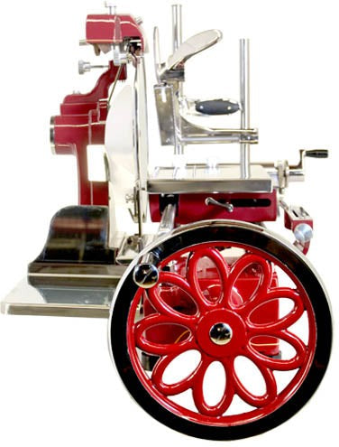 Trento - 12″ Red Blade Volano Manual Luxury Slicer With Daisy Flower Flywheel - 44375