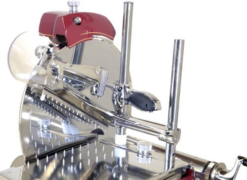 Trento - 12″ Red Blade Volano Manual Luxury Slicer With Daisy Flower Flywheel - 44375