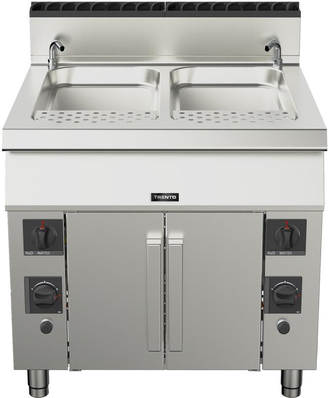 Trento - 156,000 BTU 2 x 12 Gallon Double Tank Natural Gas Pasta Cooker - CE-IT-0090PLUS