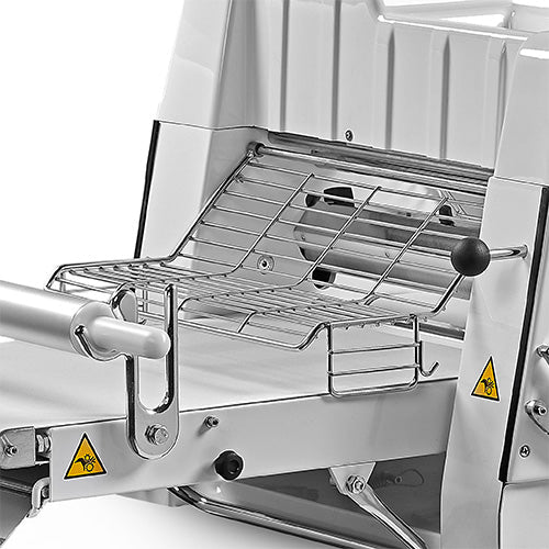 Trento - 17.6 Lb Stainless Steel Dough Sheeter Floor Model with 48″ Table - 49010