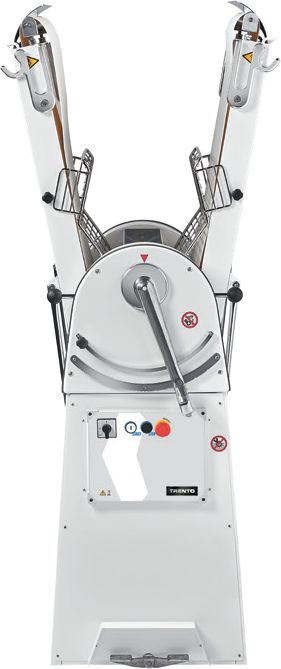 Trento - 17.6 Lb Stainless Steel Dough Sheeter Floor Model with 48″ Table - 49010