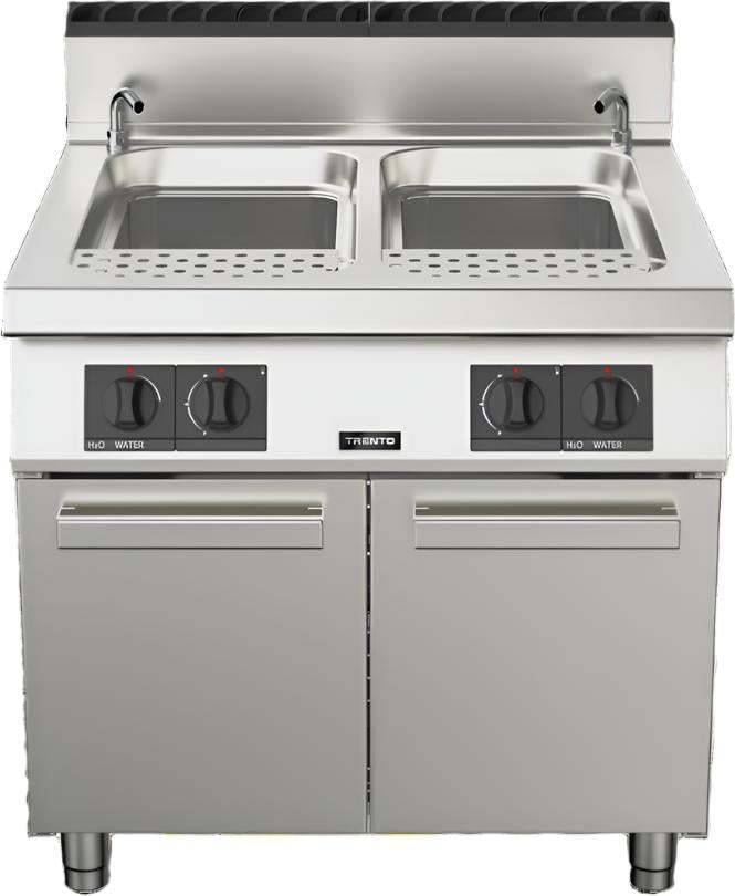 Trento - 95,000 BTU 2 x 12 Gallon Double Tank Single Burner Natural Gas Pasta Cooker - 49099