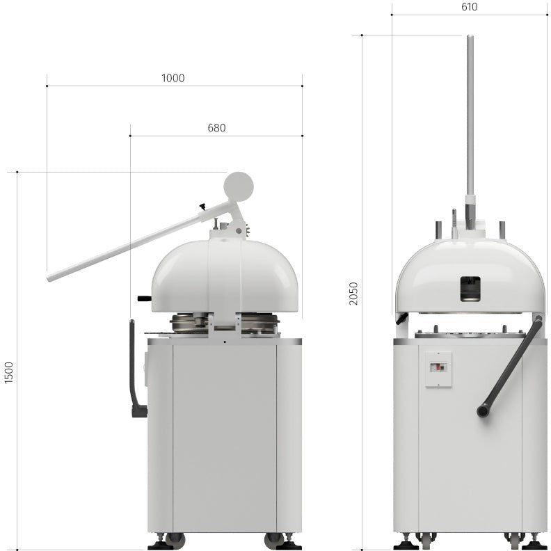Trento - Vitella Single Phase Manual Bun / Dough Rounding Divider With 30 Division - 48583