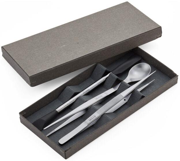 Triangle - Chef's Tasting Spoon, Tweezer & Plate Decorator Final Touch Set - TR90-086-03