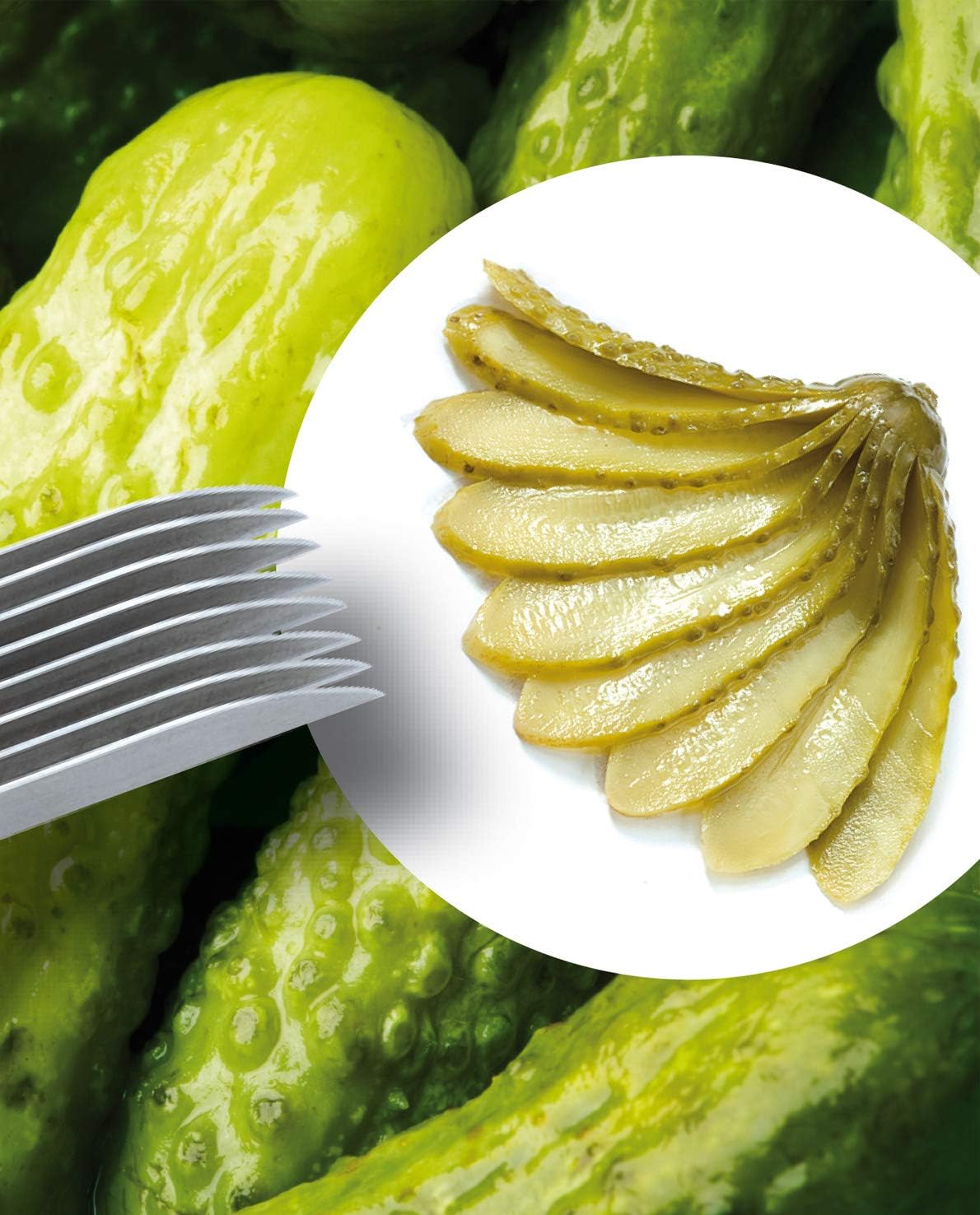 Triangle - Green Grip 8 Blades Pickles & Green Onion Cutter - TR72-098-08