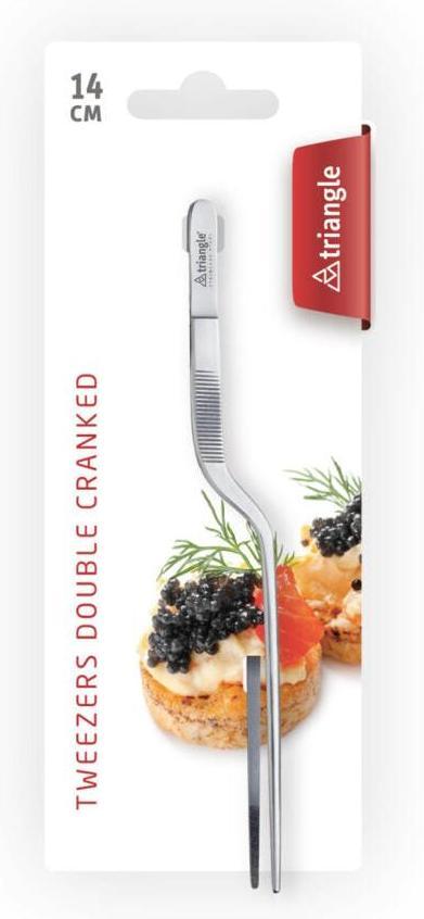 Triangle - Stainless Steel 14 cm Double Cranked Tweezers - TR50-498-14