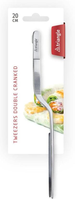 Triangle - Stainless Steel 20 cm Double Cranked Tweezers - TR50-498-20
