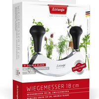 Triangle - Wood Handle Double Blade 7" Mincing Knife - TR43-222-18