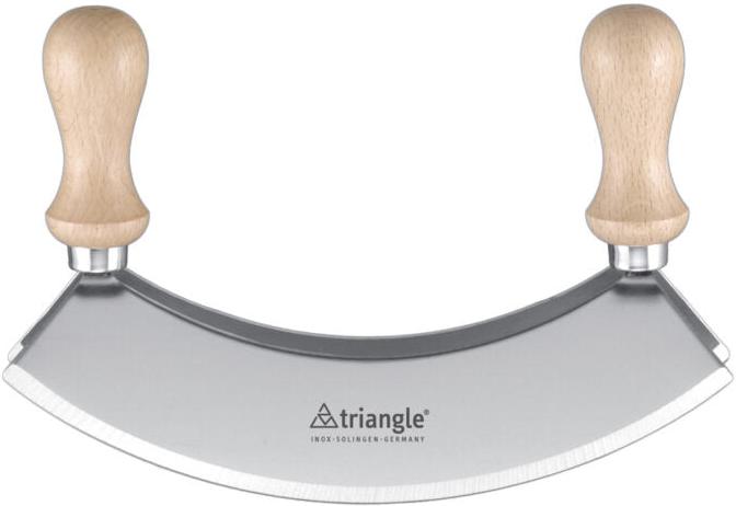 Triangle - Wood Handle Double Blade 7" Mincing Knife - TR43-222-18