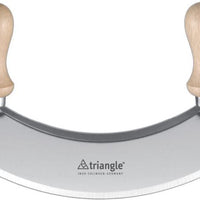 Triangle - Wood Handle Double Blade 7" Mincing Knife - TR43-222-18