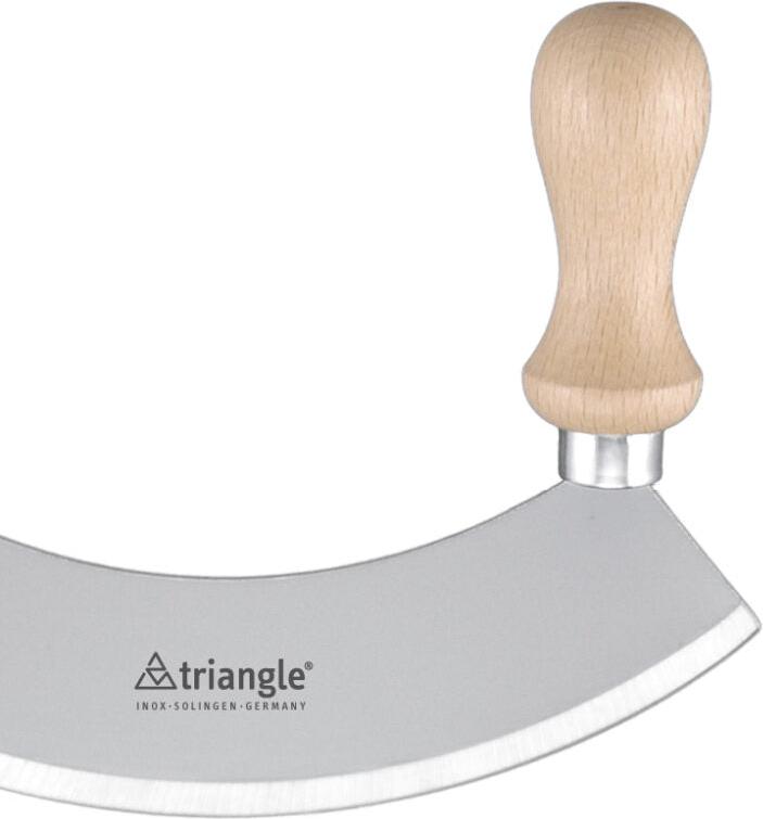 Triangle - Wood Handle Single Blade 7" Mincing Knife - TR43-221-18
