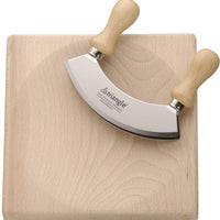 Triangle - Wood Handle Single Blade 7" Mincing Knife - TR43-221-18