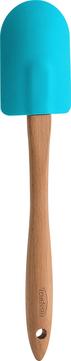 Trudeau - 12" Tropical Blue Silicone And Beechwood Spoon Spatula - 05117124