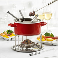 Trudeau - 3-in-1 Red Enamel Fondue Set - 08219021