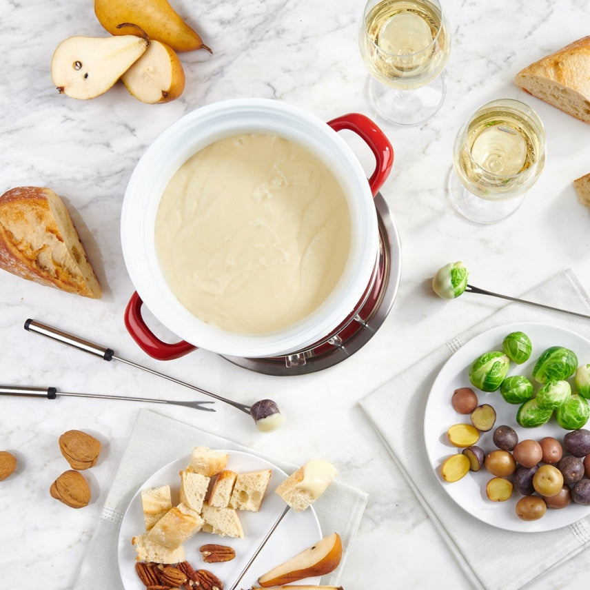 Trudeau - 3-in-1 Red Enamel Fondue Set - 08219021