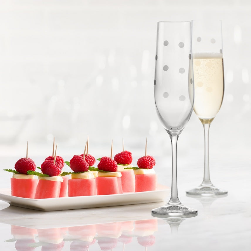 Trudeau - 6.4 oz Sparkle Champagne Flutes, Pack of 4 - 49022173