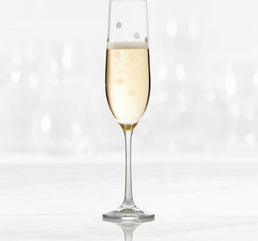 Trudeau - 6.4 oz Sparkle Champagne Flutes, Pack of 4 - 49022173