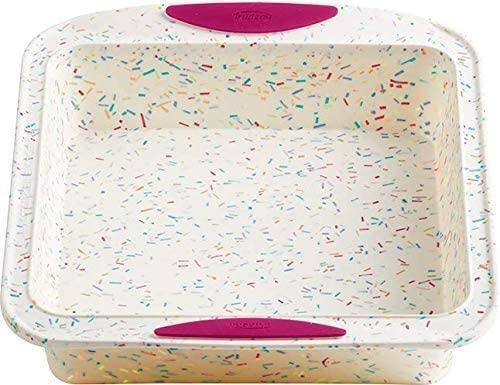 Trudeau - 8" x 8" Square Cake Pan Confetti Fuchsia - 05118556