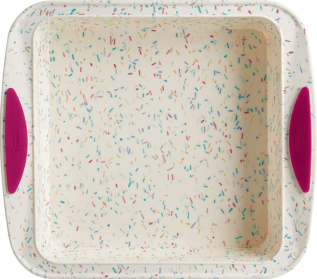 Trudeau - 8" x 8" Square Cake Pan Confetti Fuchsia - 05118556