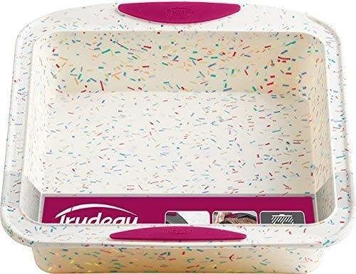 Trudeau - 8" x 8" Square Cake Pan Confetti Fuchsia - 05118556