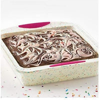Trudeau - 8" x 8" Square Cake Pan Confetti Fuchsia - 05118556