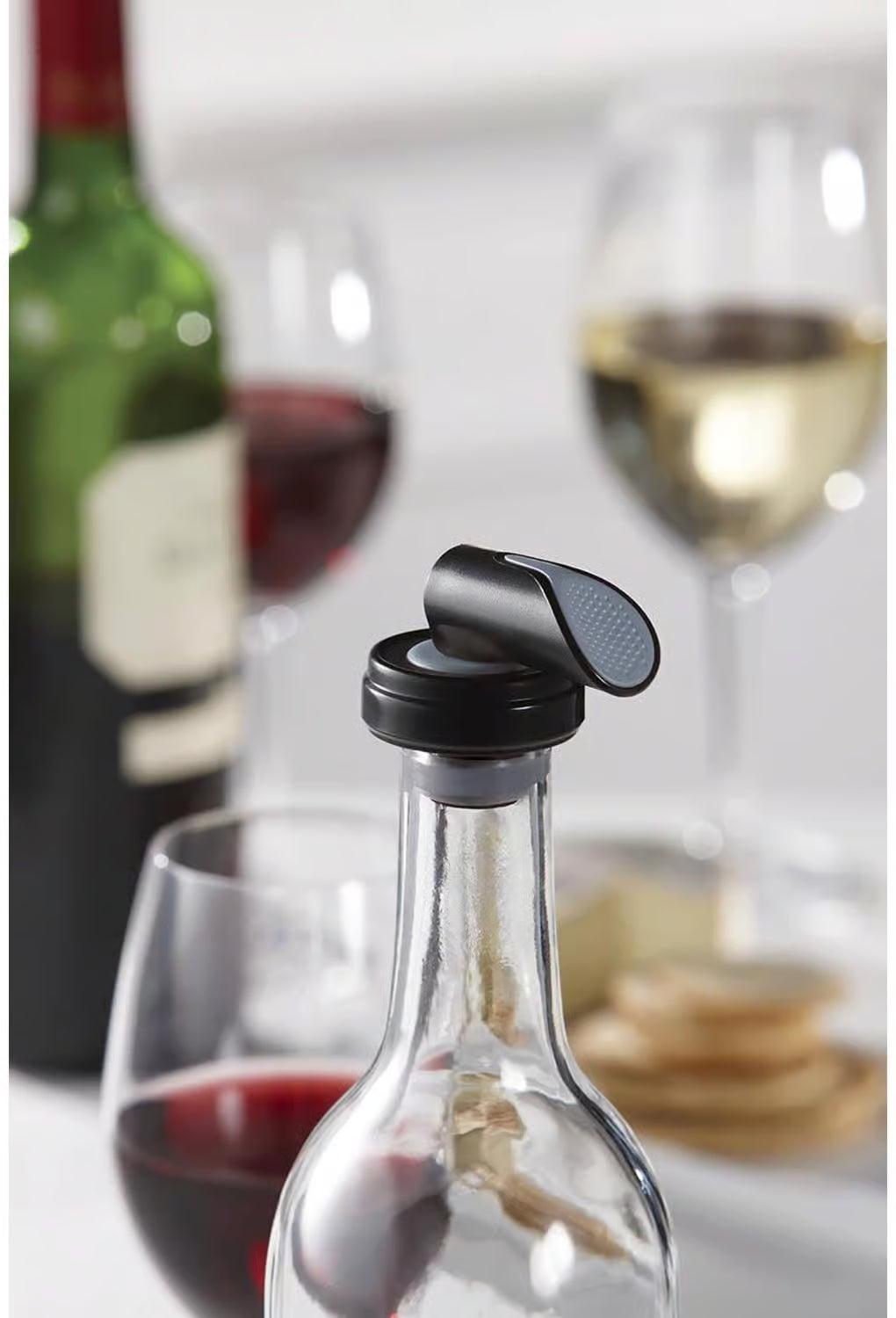 Trudeau - Black Stainless Steel Expandable Wine Stopper - 0578434