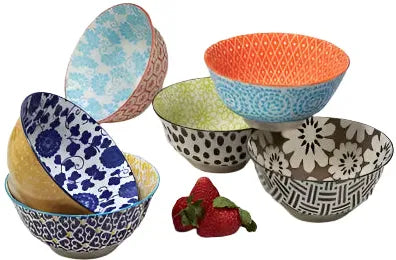 Trudeau - Floral Red Pad Print Bowl - 07720690