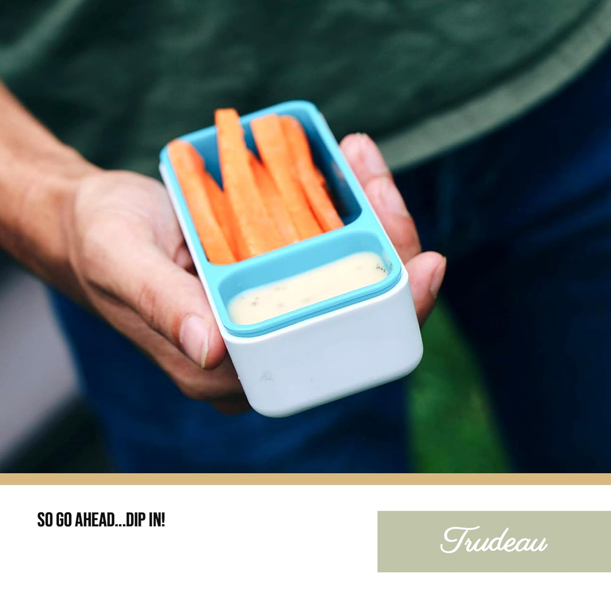 Trudeau - Fuel 5 Oz + 2 Oz Tropical Blue Snack'N Dip Container - 34408326