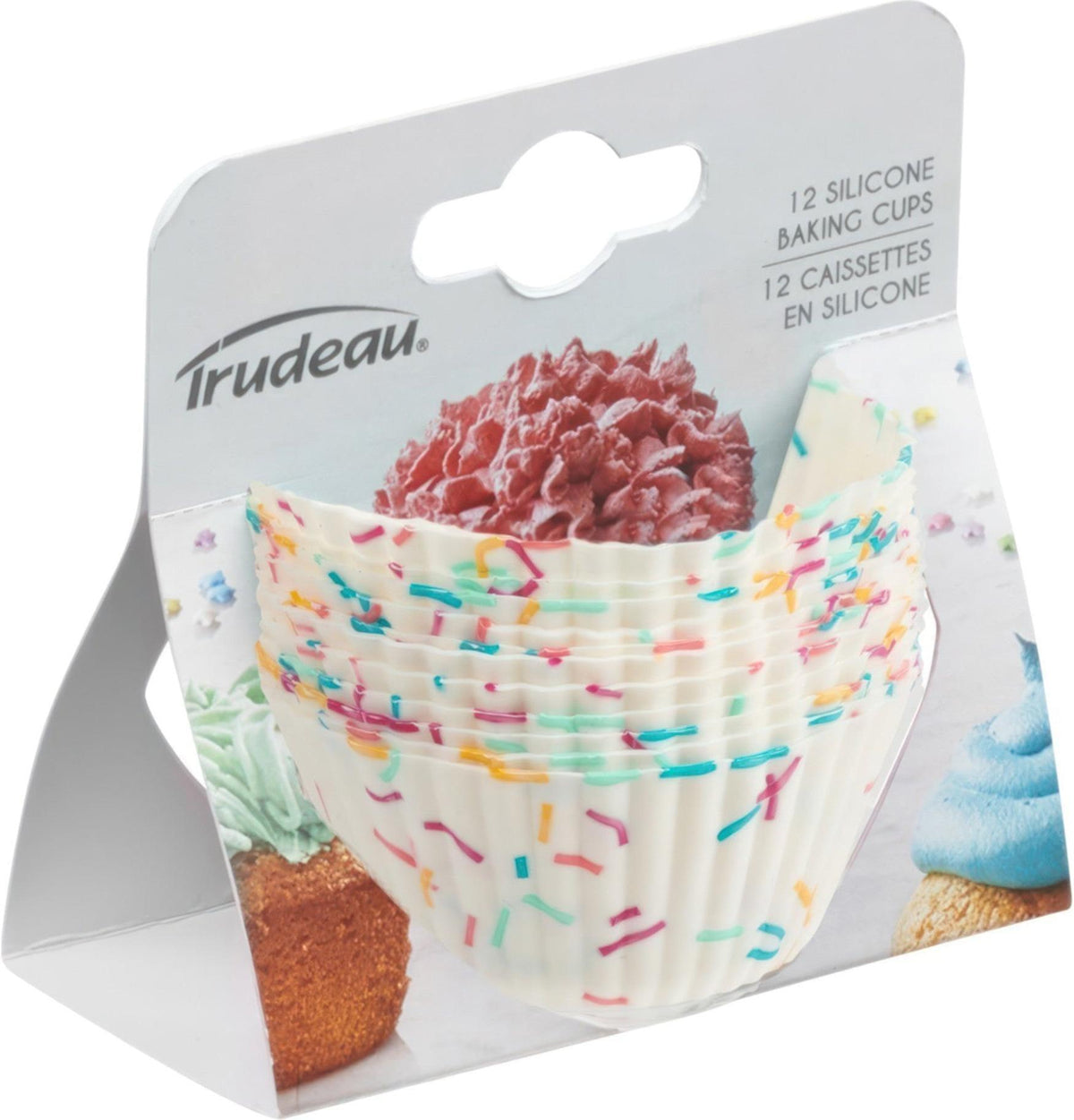 Trudeau - Pack of 12 Standard White Silicone Muffin Cups - 05119064