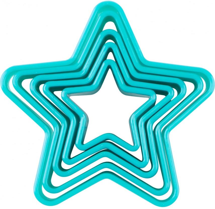 Trudeau - Pack of 5 Plastic Star Shaped Cookie Cutters - 05118693