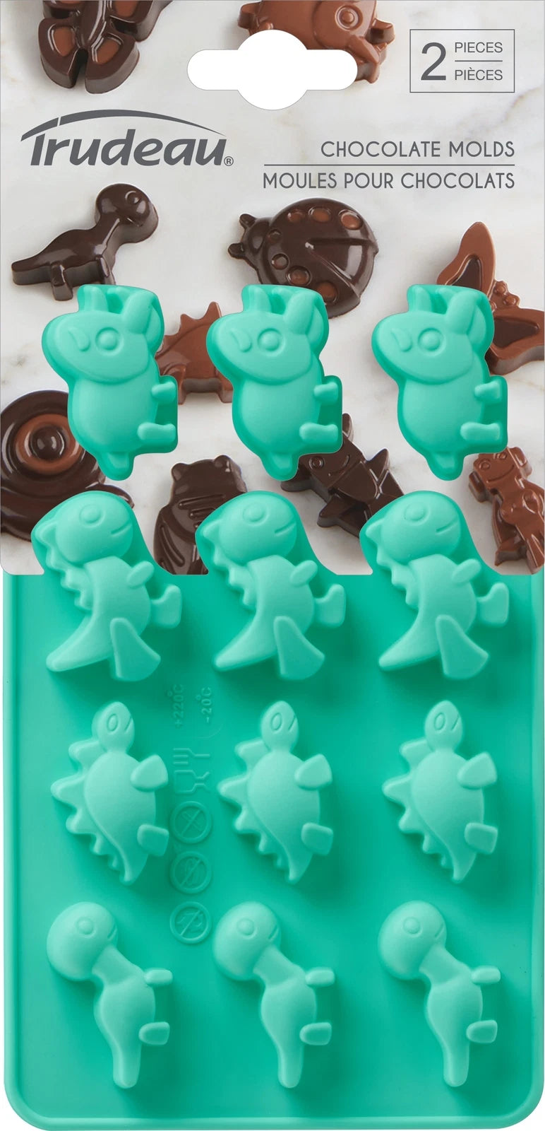 Trudeau - Silicone Dinosaur Shaped Chocolate Mold, Pack of 2 - 09916013