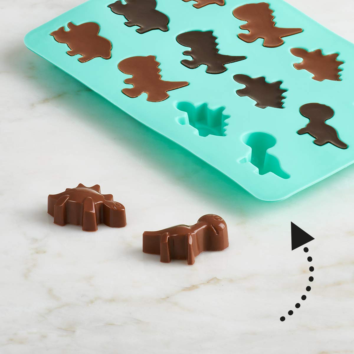 Trudeau - Silicone Dinosaur Shaped Chocolate Mold, Pack of 2 - 09916013