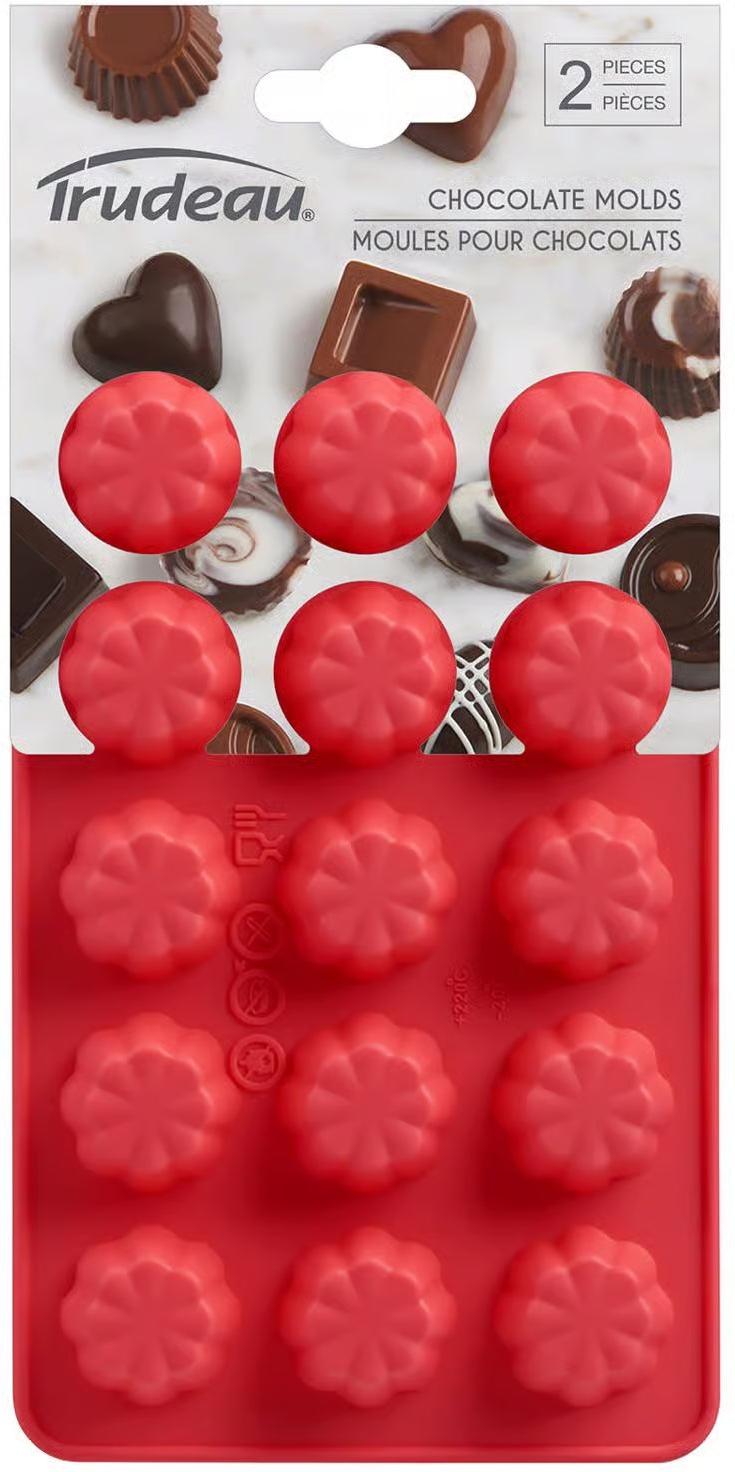 Trudeau - Silicone Flower Shaped Chocolate Mold, Pack of 2 - 09916008