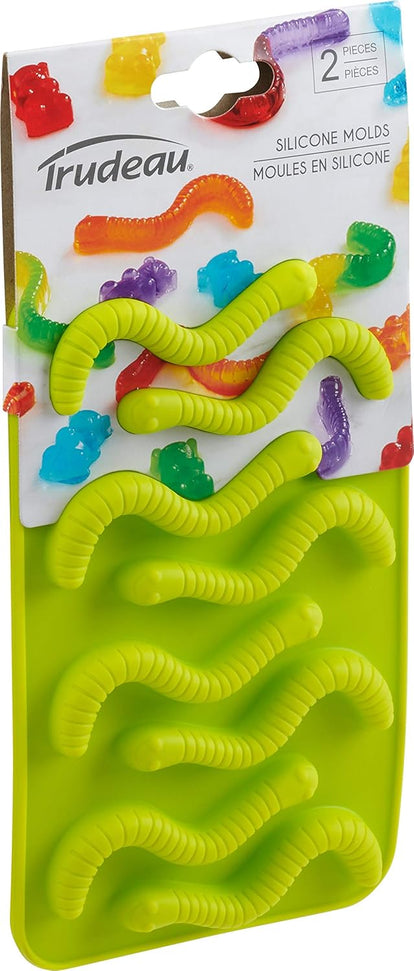 Trudeau - Silicone Gummy Worm Shaped Chocolate Mold, Pack of 2 - 05119226