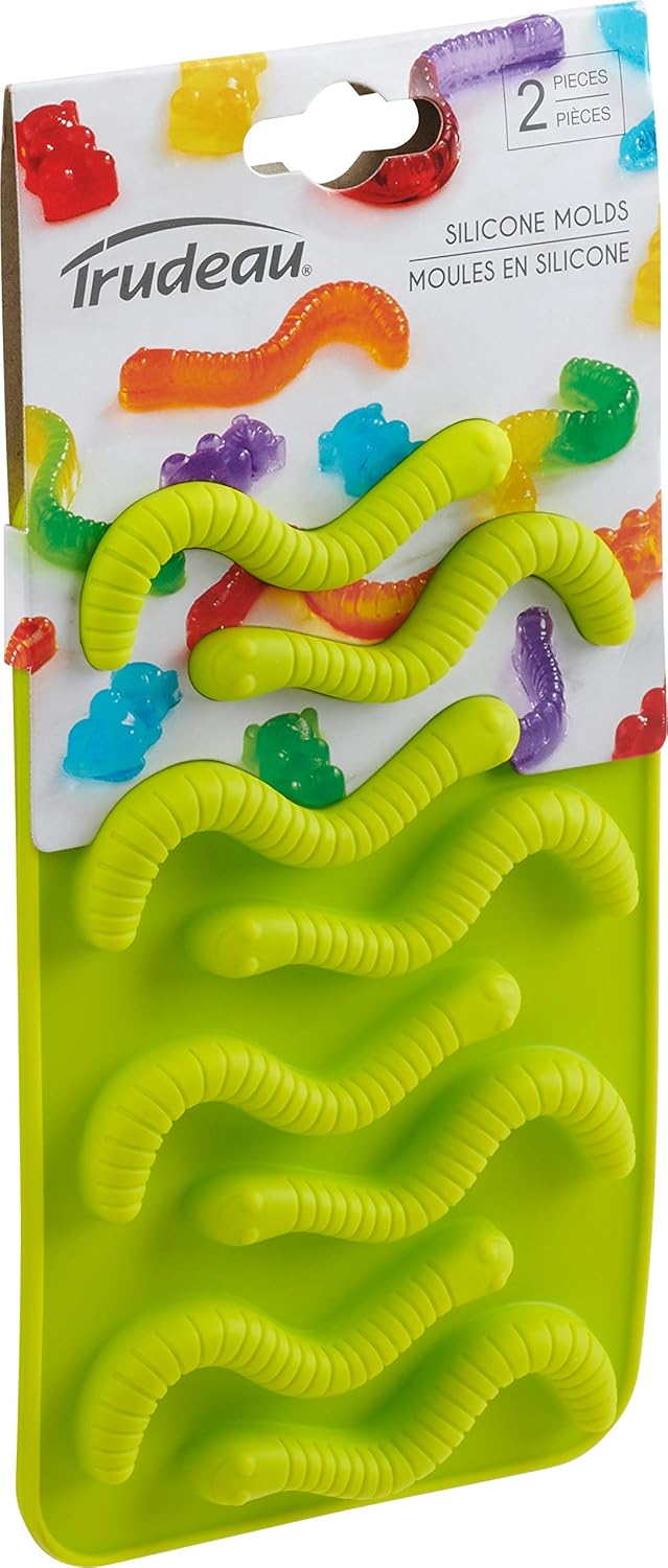 Trudeau - Silicone Gummy Worm Shaped Chocolate Mold, Pack of 2 - 05119226