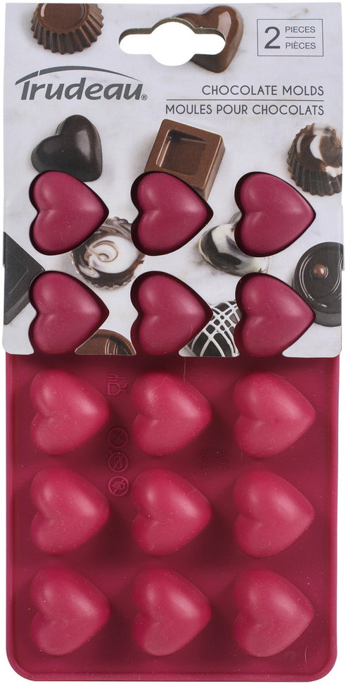 Trudeau - Silicone Heart Shaped Chocolate Mold, Pack of 2 - 09916001