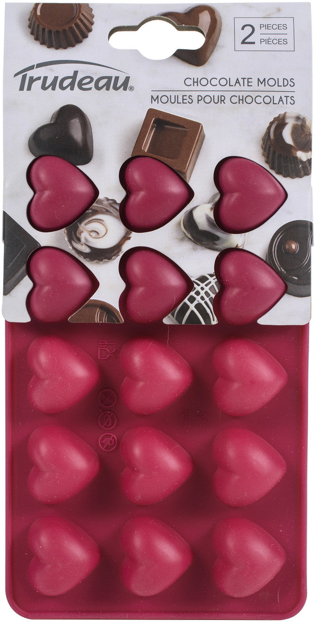 Trudeau - Silicone Heart Shaped Chocolate Mold, Pack of 2 - 09916001