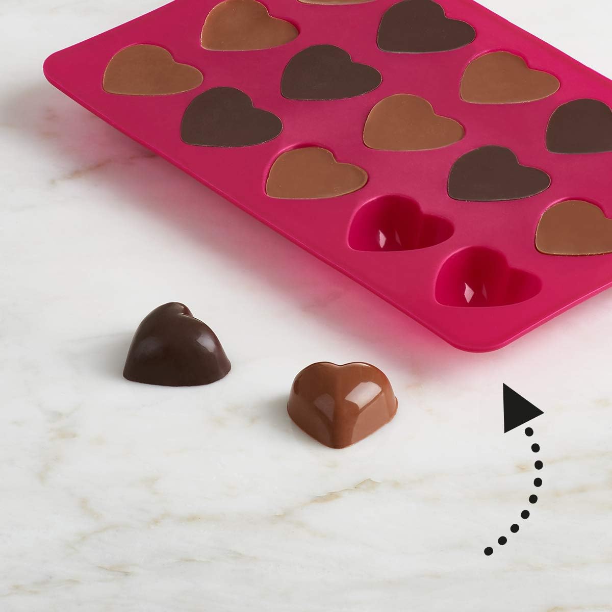 Trudeau - Silicone Heart Shaped Chocolate Mold, Pack of 2 - 09916001
