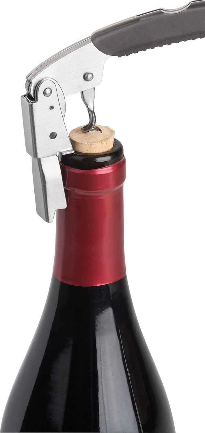 Trudeau - Silver/Grey Metal Double Lever Corkscrew Bottle Opener - 057508